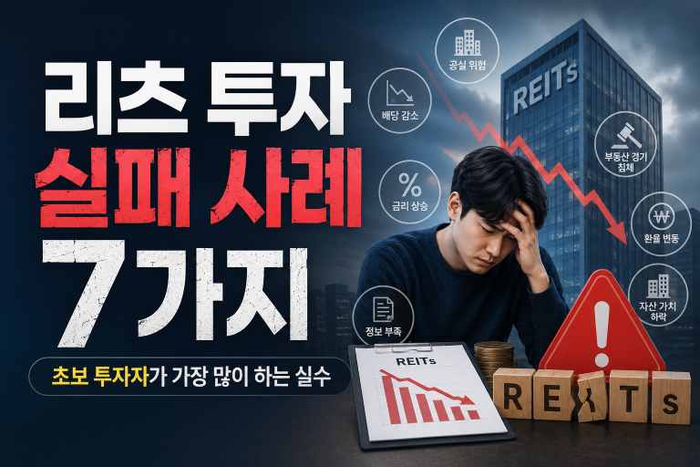 리츠 투자 실패 사례 7가지 | 초보 투자자가 가장 많이 하는 실수
