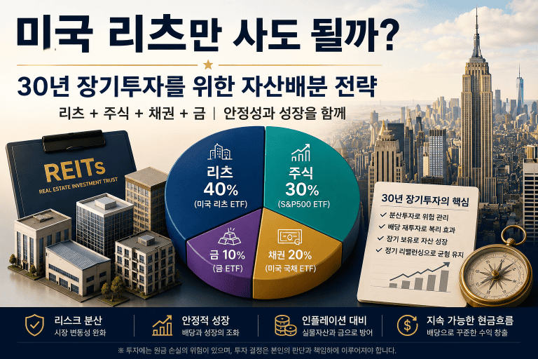 미국 리츠와 주식, 채권, 금을 활용한 30년 장기투자 자산배분 전략