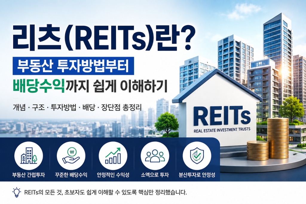 리츠(REITs)란 무엇인지 부동산 투자방법과 배당수익을 설명하는 초보자 가이드