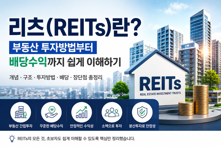 리츠(REITs)란? 부동산 투자방법부터 배당수익까지 쉽게 이해하기 (2026년 최신)