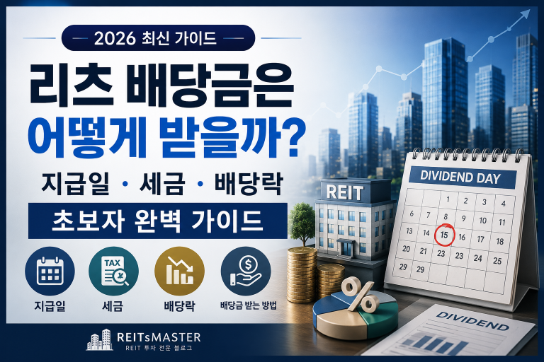리츠 배당금은 어떻게 받을까? 지급일·세금·배당락까지 초보자 완벽 가이드 (2026 최신)