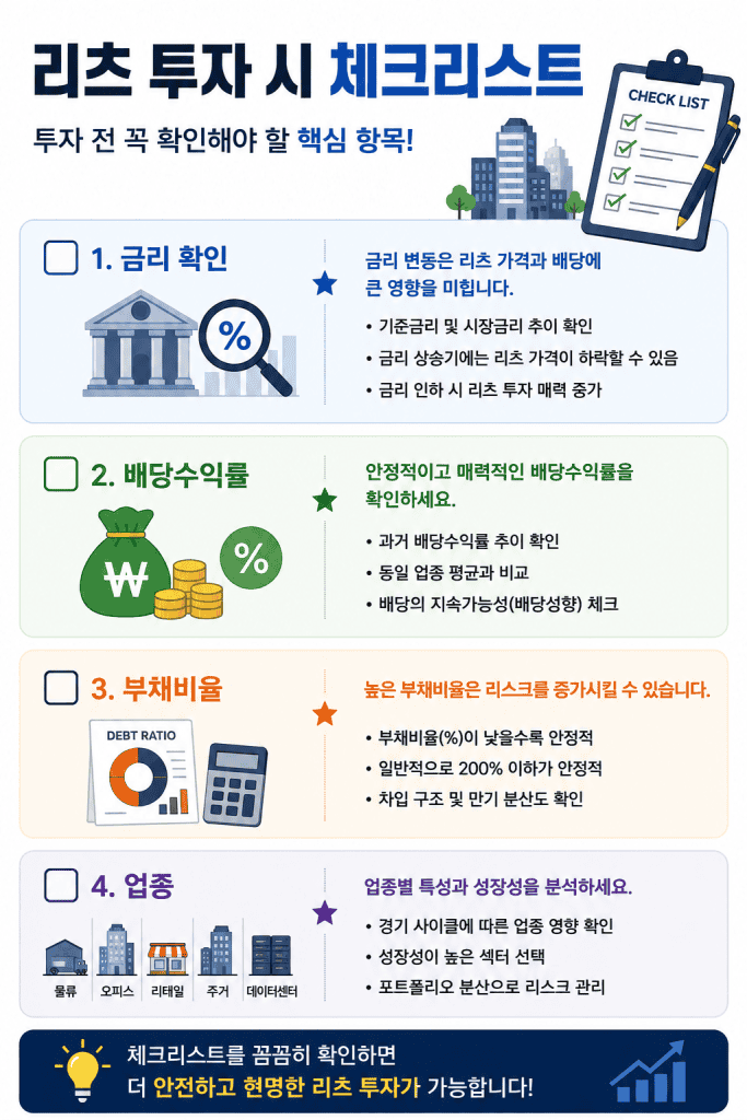 리츠 투자 체크리스트