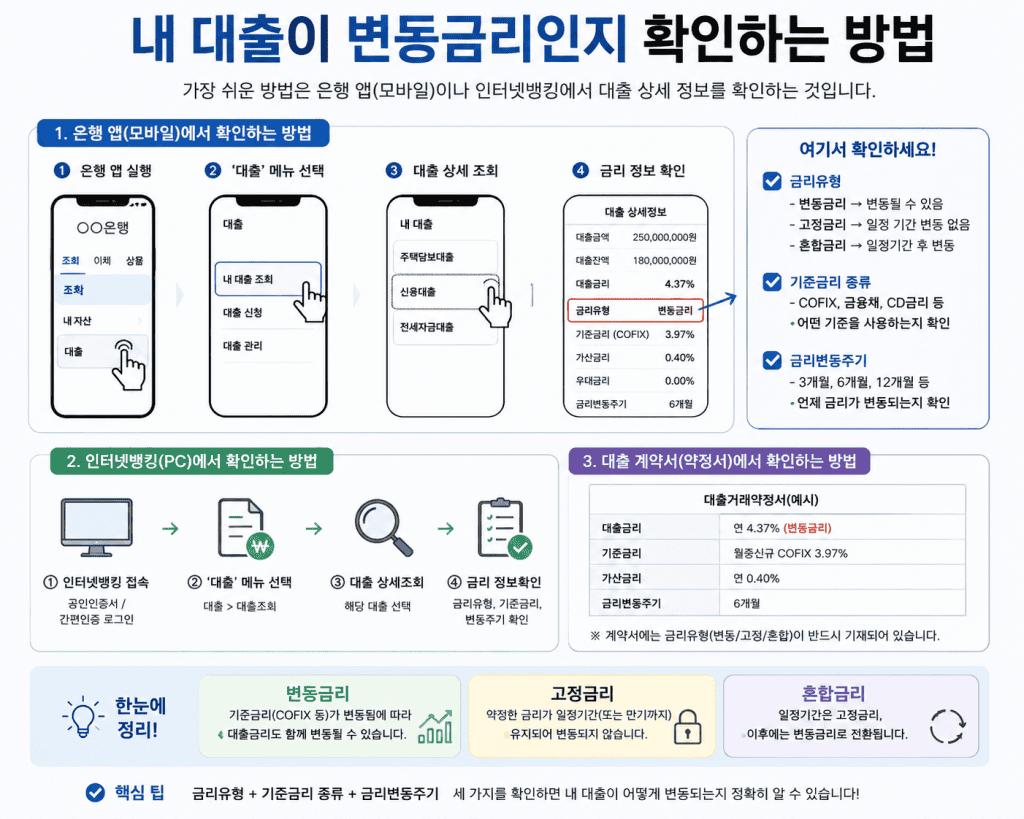 내 대출이 변동금리인지 확인하는 방법