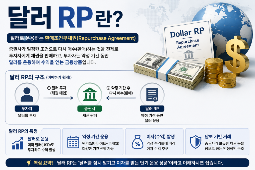 달러 RP란? 환매조건부채권의 구조와 달러 운용 방법