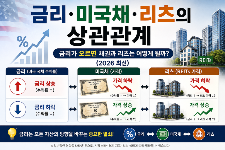 금리 미국채 리츠의 상관관계｜금리가 오르면 채권과 리츠는 어떻게 될까? (2026 최신)