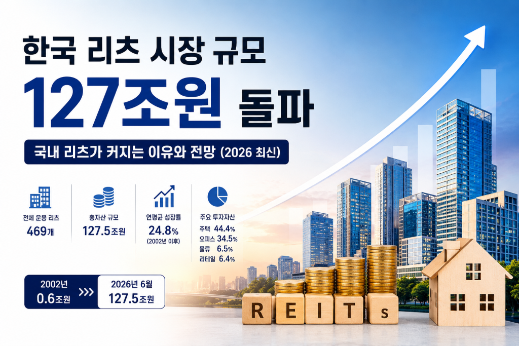 한국 리츠 시장 규모 127조원 돌파와 국내 리츠 성장 이유 및 2026년 전망