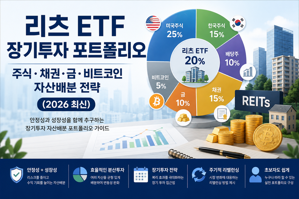 리츠 ETF 장기투자 포트폴리오와 주식·채권·금·비트코인 자산배분 전략