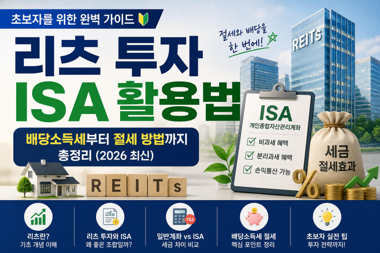 리츠 투자 ISA 활용법｜배당소득세부터 절세 방법까지 총정리 (2026 최신)