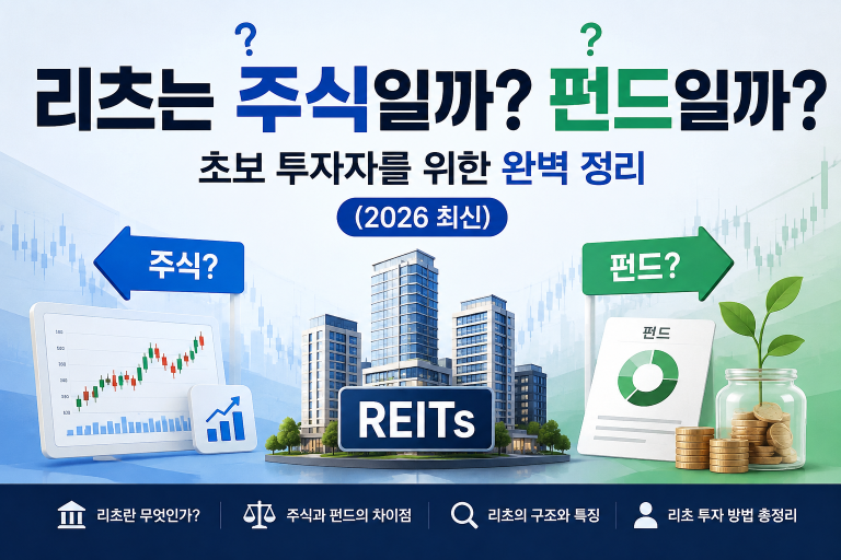 리츠는 주식일까 펀드일까? 초보 투자자를 위한 완벽 정리 (2026 최신)